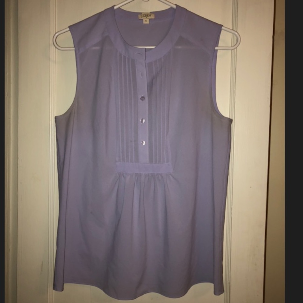 J. Crew Pin-tucked Sleeveless Blouse